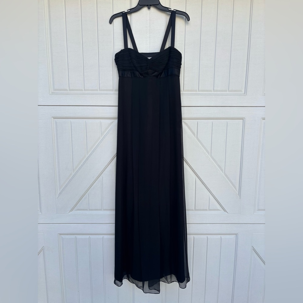 Laundry by Design Black Silk Formal Dress Size 4 NWT Ruched Maxi